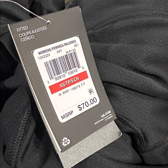 Under Armour Women's UA ColdGear Base 3.0 Baselayer Leggings, Black, XS - Picture 3 of 3